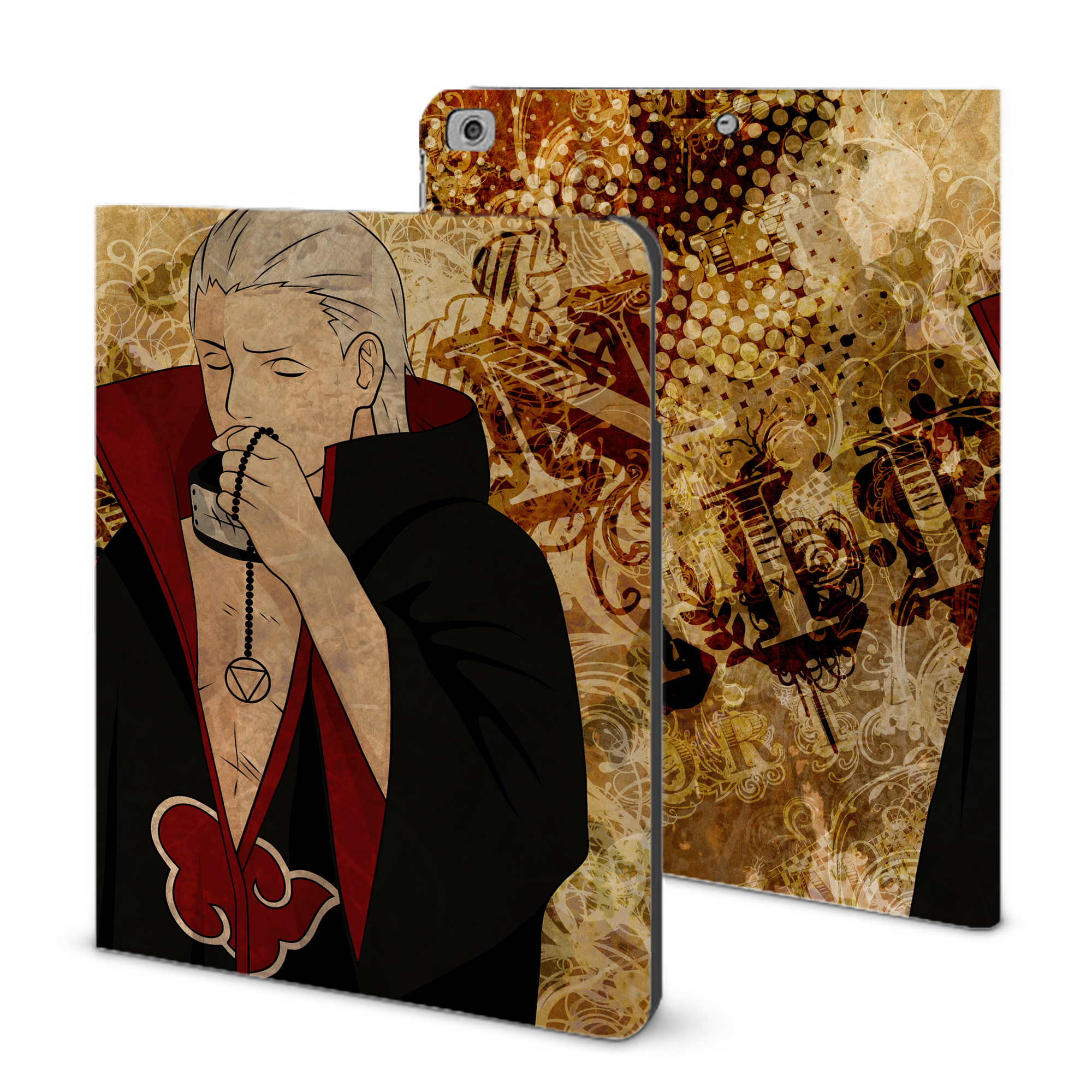 （画像用） NARUTO -ナルト- NARUTO -ナルト- 疾風伝 IPad ケース ブック型 PUレザー TPU 耐衝撃 軽量 薄型 ペン収納なし 全面保護 IPad 各モデル対応